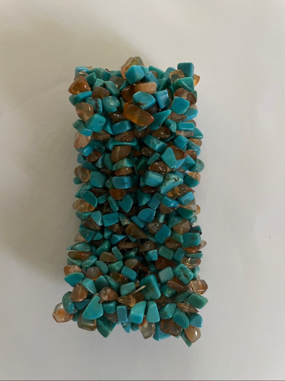 Genuine Turquoise Pebble Stones Stretch Bracelet Size 3.5 x 1.5”